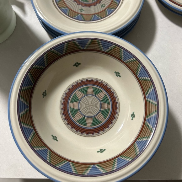 STUDIO NOVA LIMA Vintage Woven Print Hypnotic Plates, Coffee Cups 18 pieces - Picture 11 of 16